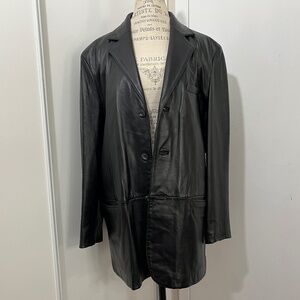 Men Alegre Uomo Genuine Leather Classic Long Jacket Size L (European size 44)